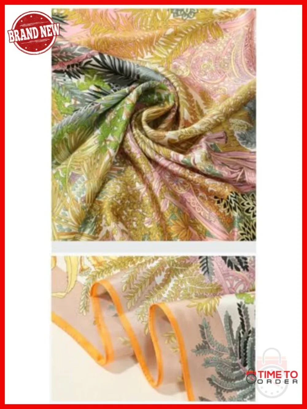 100% Mulberry Silk Fashion Scarf Square Hair Wrap